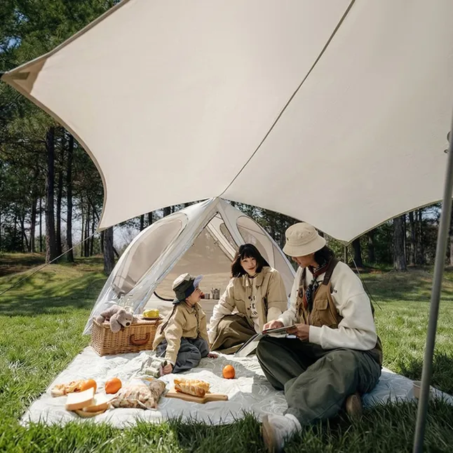 Намет тримісний з тентом Naturehike Kabi Quick-Set CNK2650WS020, коричневий — Photo 3