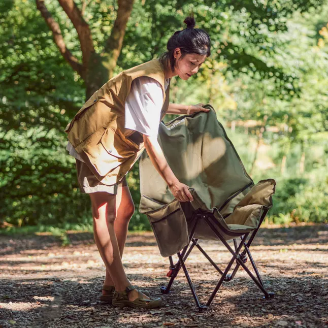 Стілець складаний Naturehike CNK2450JJ020, оливковий зелений — Photo 3