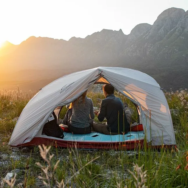 Намет Naturehike Star-River 2 Updated NH17T012-T, 20D надлегка двомісна з футпринтом, сіро-червоний — Photo 7