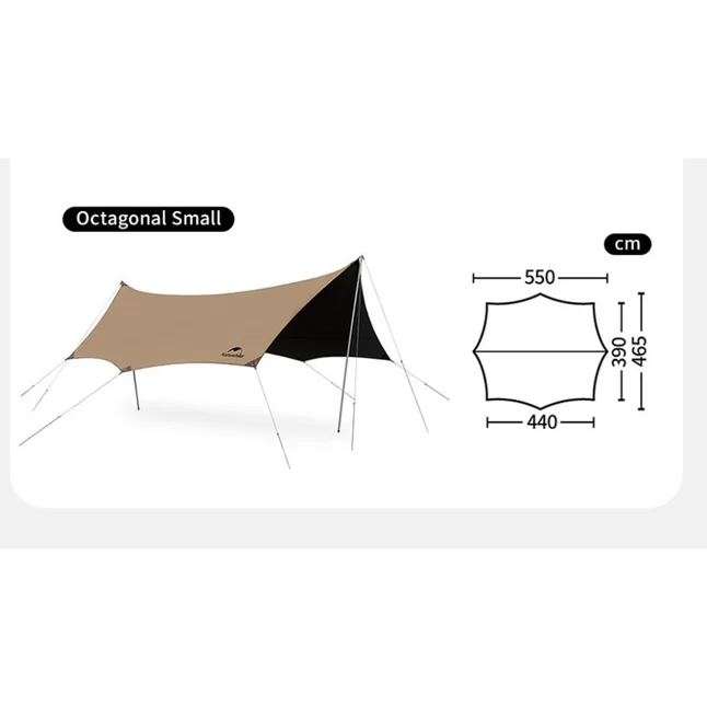 Тент-навіс Naturehike CNK2350WS015 Cloud Skies Tarp Lite, 550x465 см, коричневий — Photo 1