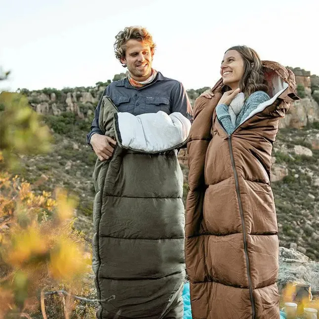 Спальник з капюшоном Naturehike U150 NH20MSD07, (11°C), правий, коричневий — Photo 2