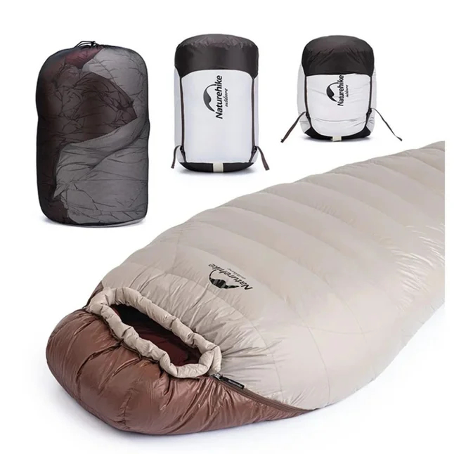 Спальник з натуральним пухом Naturehike Snowbird NH20YD001, p-р L, коричневий 380 г — Photo 5