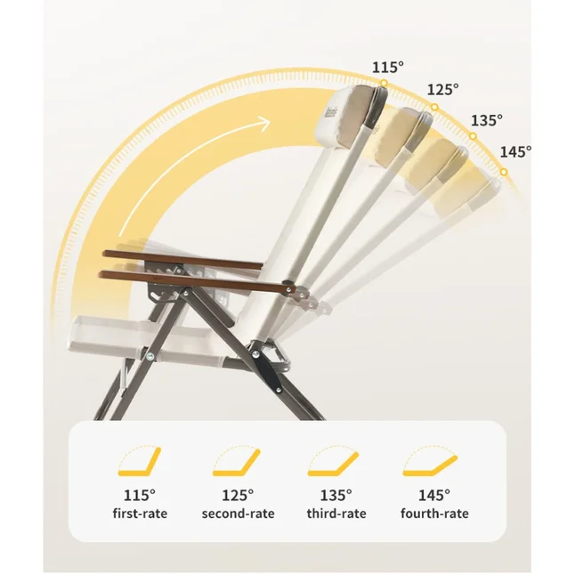 Крісло складане з регульованим нахилом Naturehike CNK2550JJ012, вуглецева сталь, чорний — Photo 2