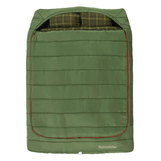 Спальный мешок двухместный с подушками Naturehike CNK2350WS019, зеленый — Photo 1