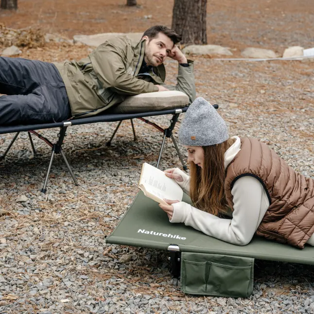 Ліжко складане туристичне ультралегке Naturehike XJC04 NH19JJ006, одномісне, 190 х 70 х 38 см, темно-зелений — Photo 1