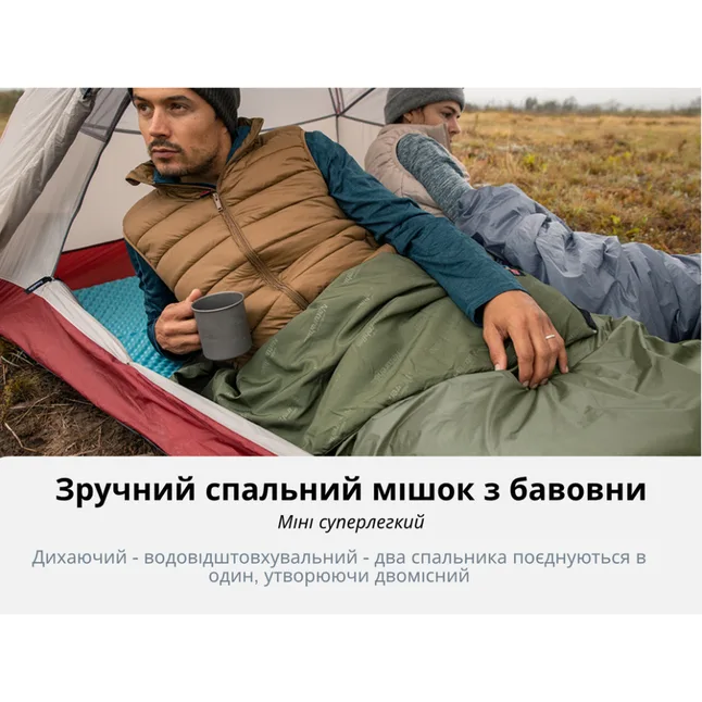 Спальний мішок Naturehike LW180 Mini NH21MSD04, лівий, XL, темно-зелений — Photo 6