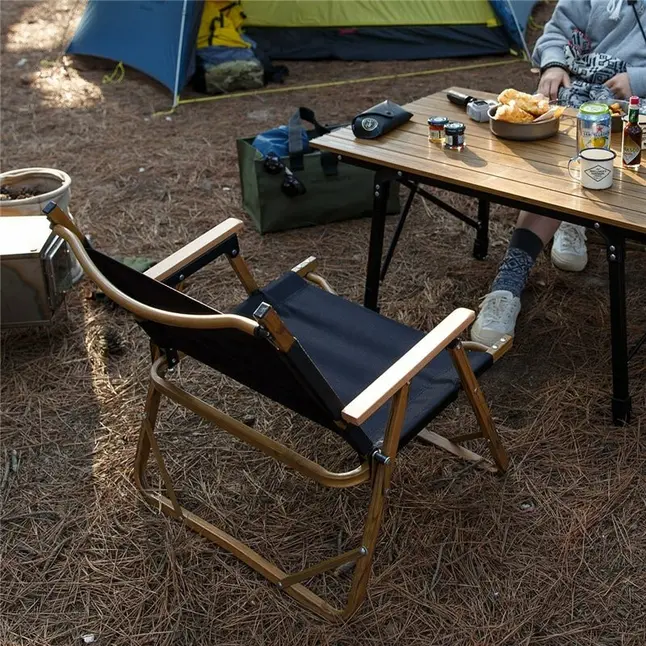 Крісло складане Naturehike MW02 NH19Y002-D, 600D Oxford / алюміній, р-р L, чорний — Photo 2