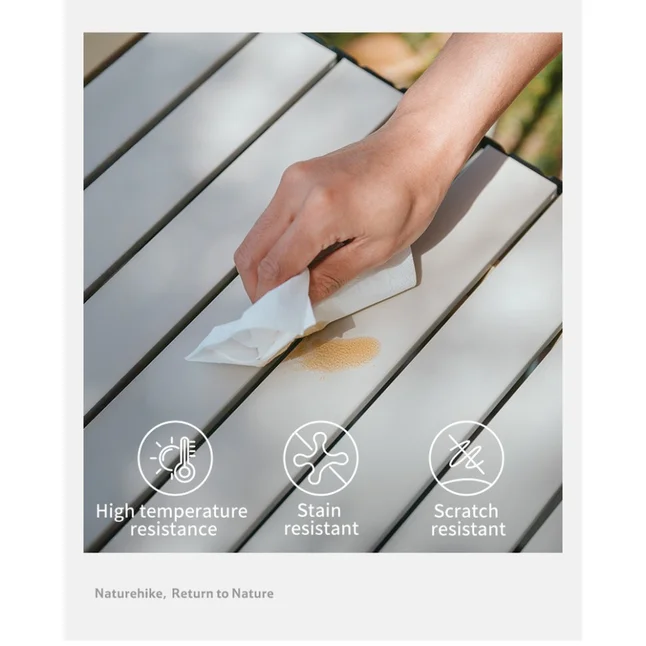 Складаний стіл Naturehike Star Jane T01 CNK2550JJ018, 89х60 см, вуглецева сталь, бежевий — Photo 9