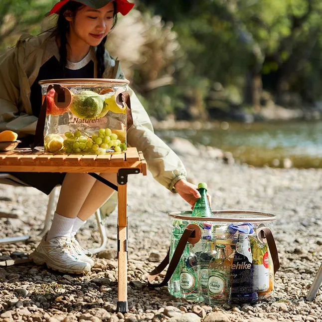 Складаний контейнер для води з ПВХ Naturehike NH20SJ040, 20л, прозорий — Photo 7