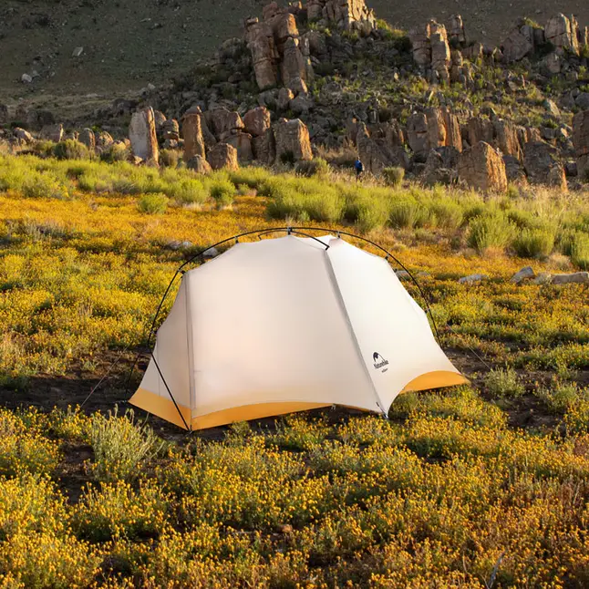 Намет надлегкий одномісний Naturehike NH21ZP003, сіро-жовтий — Photo 2