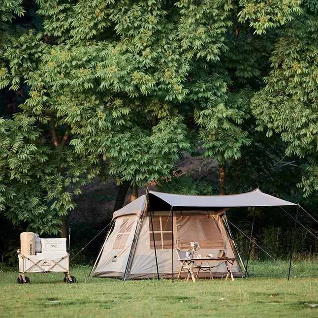 Намет з навісом Naturehike Village CNK2300ZP021, коричневий великий — Photo 6