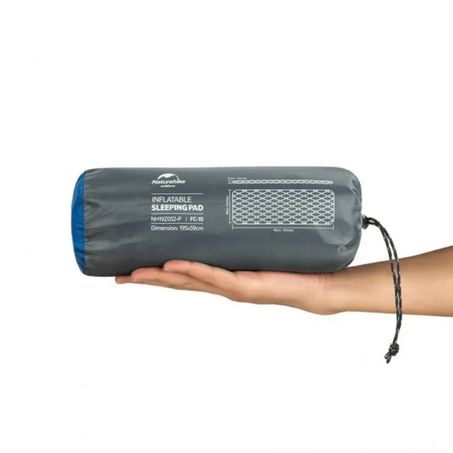 Матрац туристичний надувний одномісний Naturehike FC-10 NH19Z032-P, 195x59x6.5 см, помаранчевий для кемпінгу — Photo 1