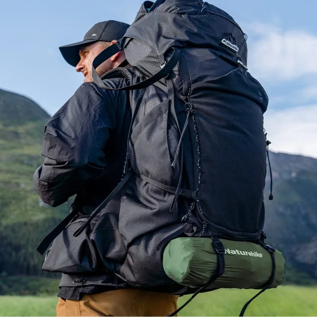 Матрац туристичний надувний одномісний Naturehike CNK2550WS019, 200x60x9.5 см, зелений, прямокутний із вбудованою помпою — Photo 3