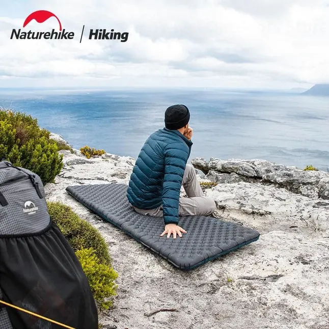 Матрац туристичний надувний одномісний Naturehike CNH22DZ018, надлегкий, 183x64x7 см, зелений, для туризму із мішком для надування — Photo 4