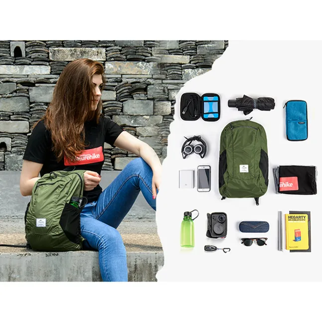 Рюкзак компактний надлегкий Naturehike Ultralight Naturehike NH17A012-B, 18 л, зелений — Photo 10