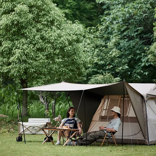 Намет з навісом Naturehike Village CNK2300ZP021, коричневий