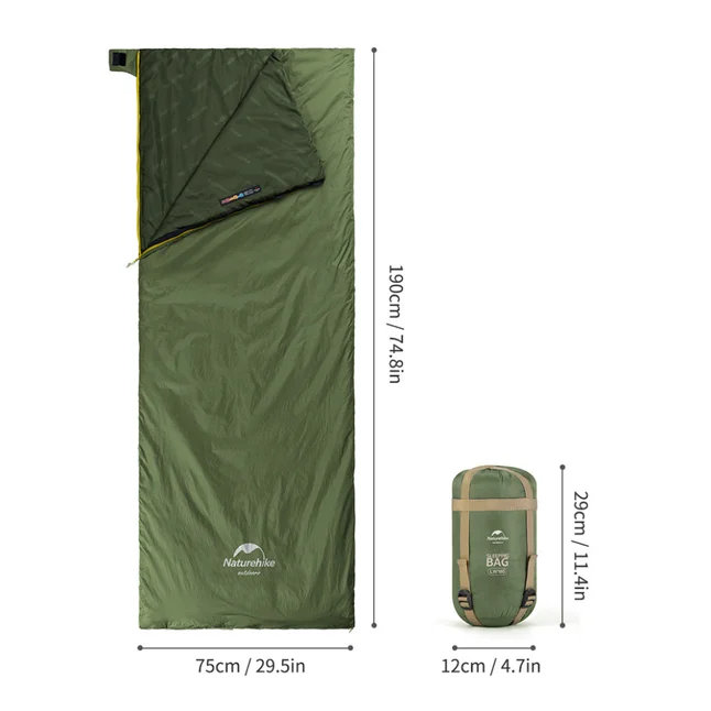 Спальний мішок Naturehike LW180 Mini NH21MSD04, лівий, темно-зелений — Photo 1