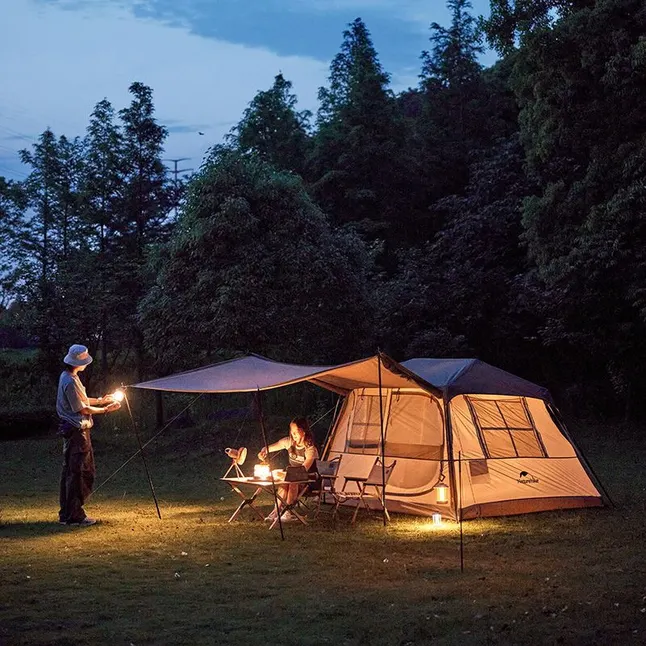 Намет з навісом Naturehike Village CNK2300ZP021, коричневий великий — Photo 9
