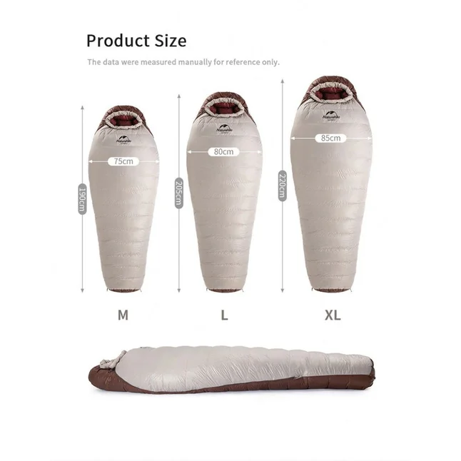 Спальник з натуральним пухом Naturehike Snowbird NH20YD001, p-р L, коричневий 380 г — Photo 8
