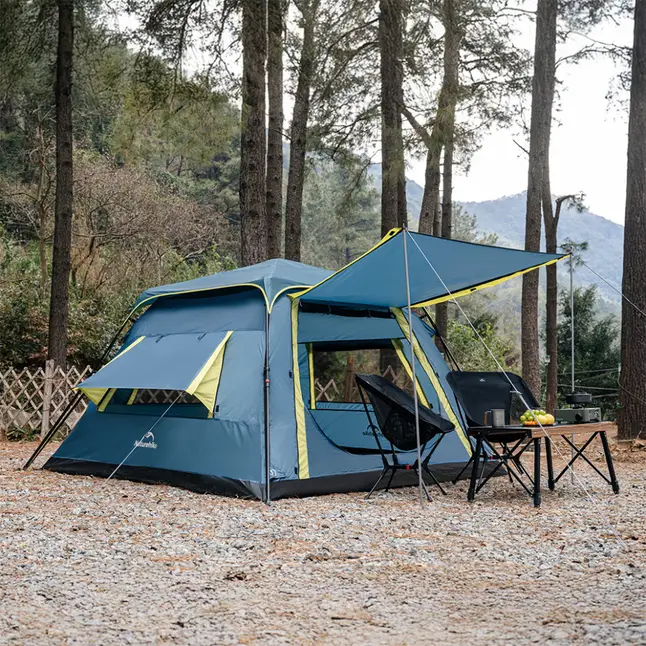 Намет чотиримісний швидкорозкладний Naturehike Cape Lite CNK2650WS022, блакитний — Photo 8