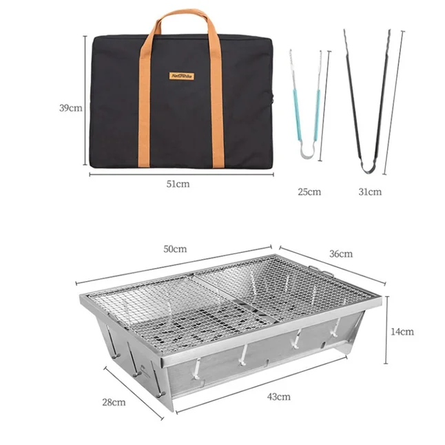 Гриль портативний Naturehike Picnic BBQ Grill NH20CJ006, р-р L, сталь — Photo 2