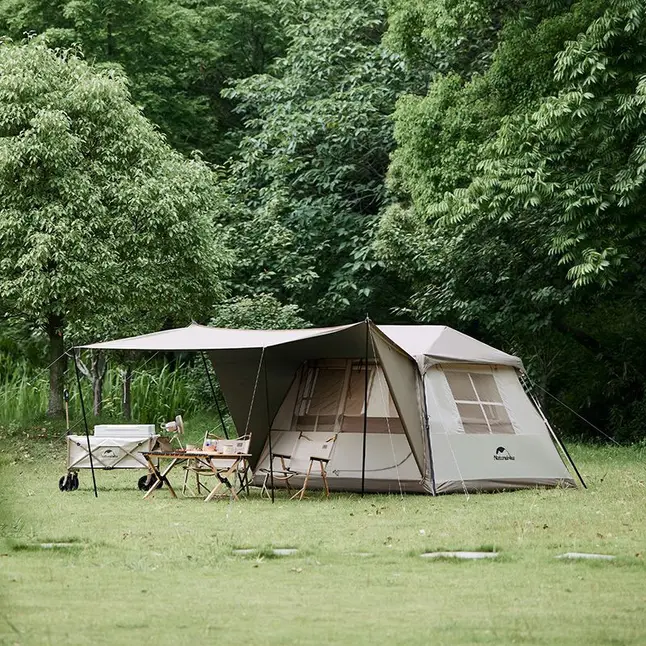 Намет з навісом Naturehike Village CNK2300ZP021, коричневий великий — Photo 7