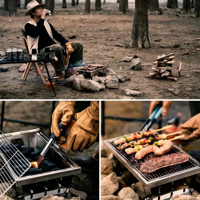 Гриль портативний Naturehike Picnic BBQ Grill NH20CJ006, р-р L, сталь — Photo 7