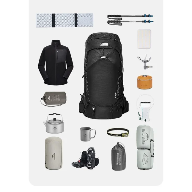 Рюкзак туристичний Naturehike Helium CNK2450XB014, 70 л, чорний, M — Photo 3