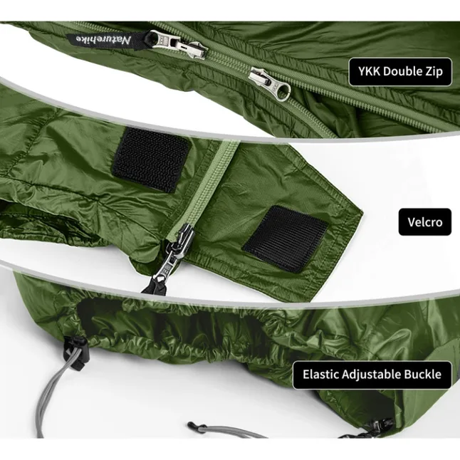 Спальний мішок з натуральним пухом Naturehike CWM295 CNK2300SD013, зелений — Photo 2