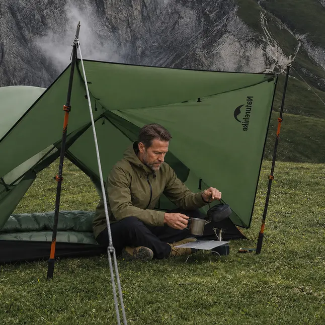 Намет надлегкий тримісний Naturehike Mongar CNK2650WS014, 210T, зелений — Photo 2