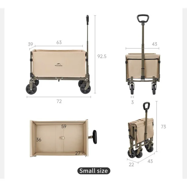 Складаний легкий кемпінговий візочок Naturehike CNK2350JJ012, 50 л, чорний — Photo 2