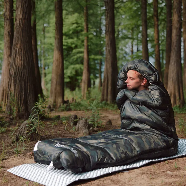 Спальний мішок з капюшоном Naturehike M320 CNK2350WS023, зелений камуфляж, правий — Photo 3