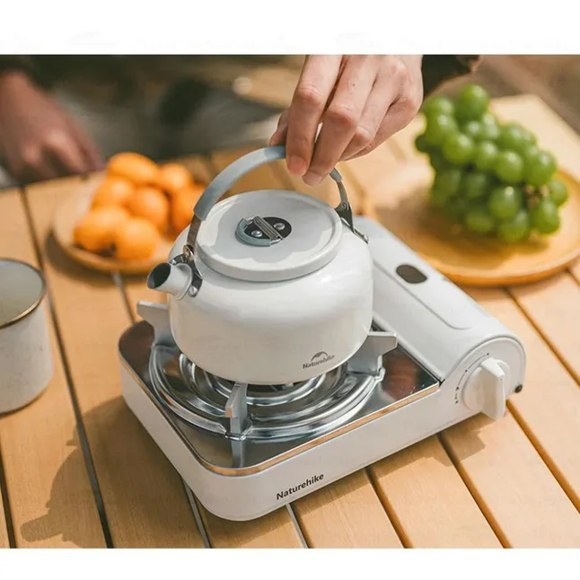 Чайник з керамічним антипригарним покриттям Naturehike CNK2450CF013 0,8 л, алюміній, білий — Photo 7