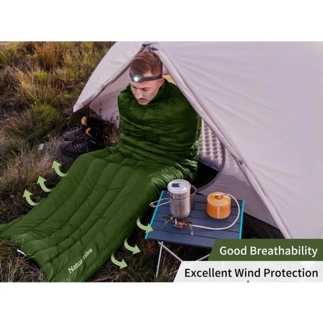 Спальний мішок з натуральним пухом Naturehike CWM295 CNK2300SD013, зелений — Photo 3