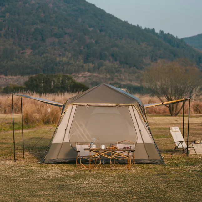 Намет шестимісний Naturehike Cape 8.4 CNK2450WS050 з швидким розкриттям, сіро-коричневий — Photo 4
