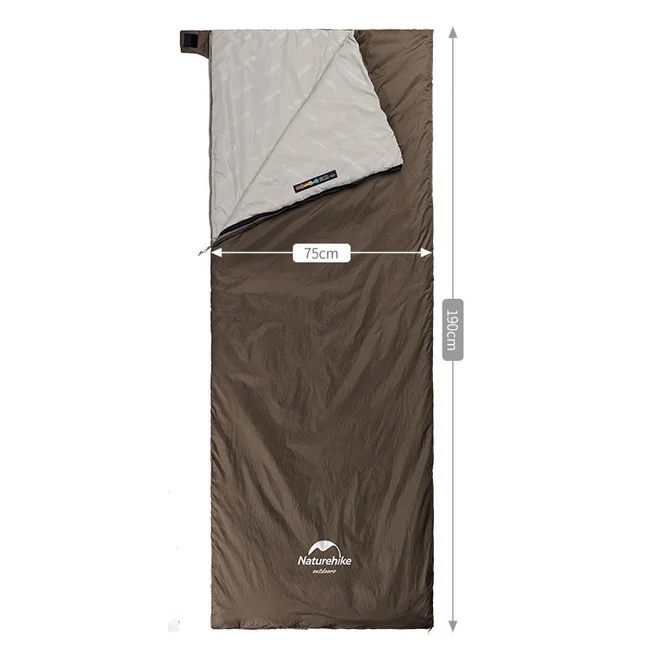 Спальник надлегкий Naturehike Summer LW180 NH21MSD09 лівий, (15°C), p-p M, коричневий — Photo 1