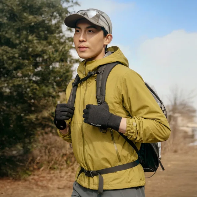 Рукавички туристичні вовняні Naturehike CYY2610FS010, L, чорний — Photo 1