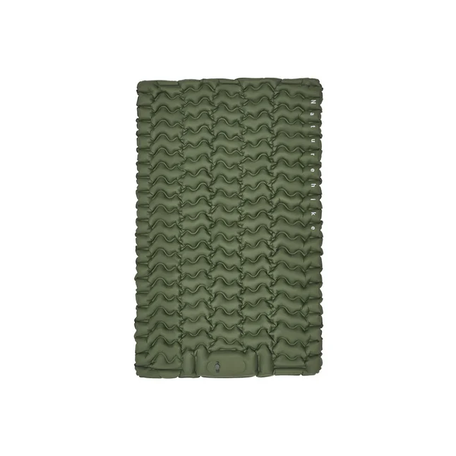 Матрац туристичний надувний двомісний Naturehike CNK2550WS019, 200х125х6.5 см, зелений із вбудованою помпою для надування