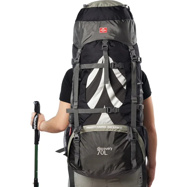 Рюкзак туристичний Naturehike NH70B070-B, 70 л + 5 л, чорно-сірий — Photo 15