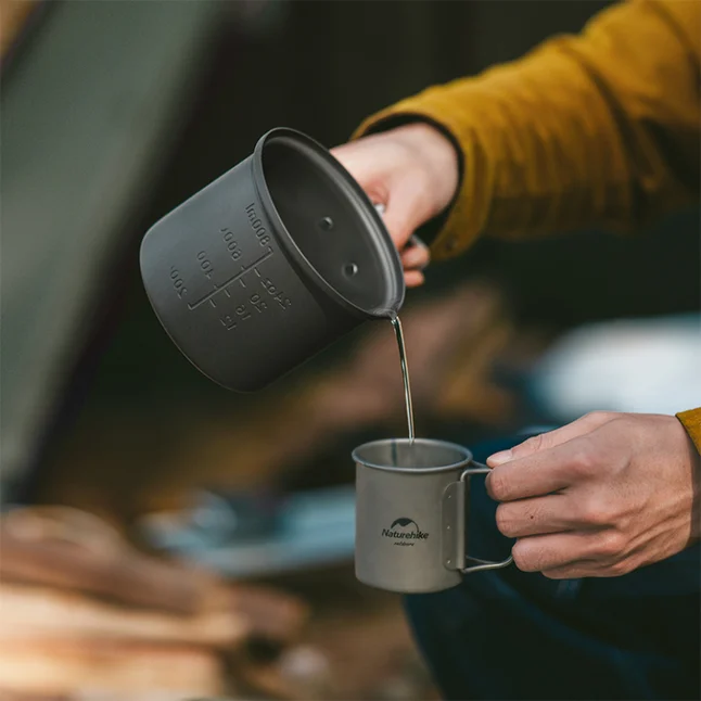 Набір посуду (2 каструлі, 2 кришки) Naturehike NH18T018-G, алюміній — Photo 4