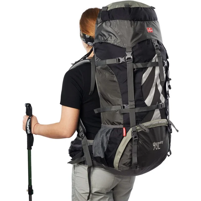 Рюкзак туристичний Naturehike NH70B070-B, 70 л + 5 л, чорно-сірий — Photo 14