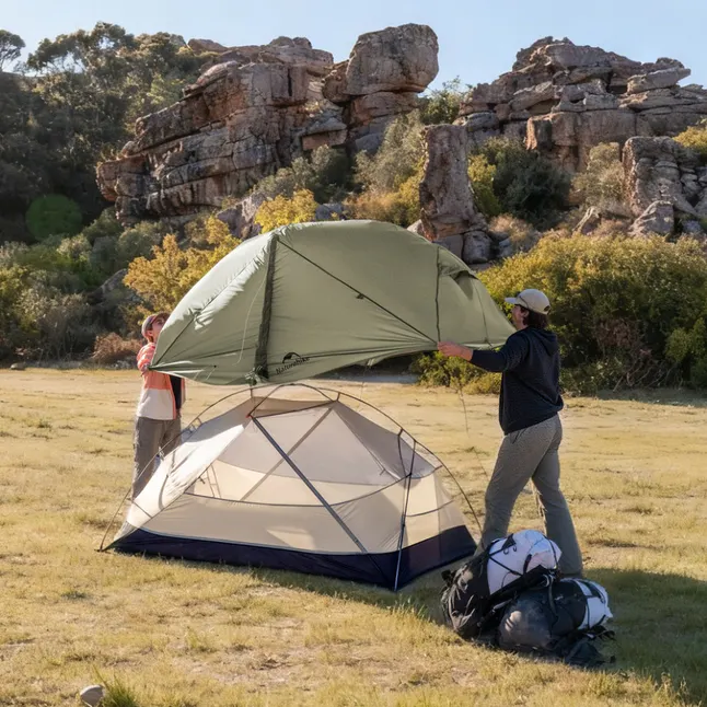 Намет надлегкий двомісний Naturehike Mongar Hiking Tent Pro CNK2550WS037, 20D, зелений — Photo 2