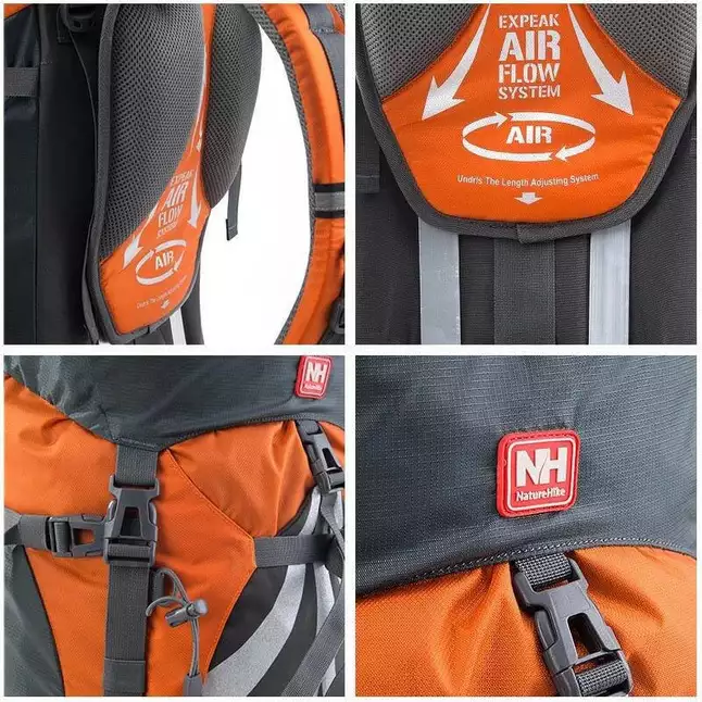 Рюкзак трекинговый Naturehike 70 л bright orange NH70B070-B — Photo 5