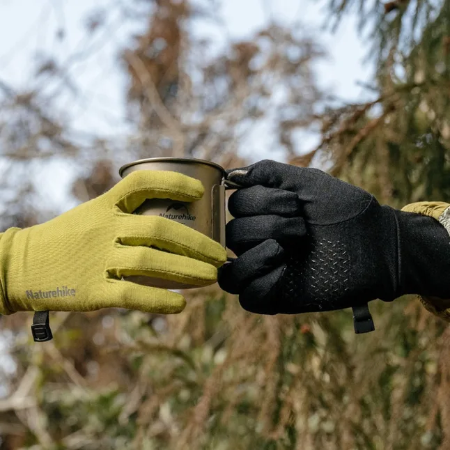 Рукавички туристичні вовняні Naturehike CYY2610FS010, L, чорний — Photo 2