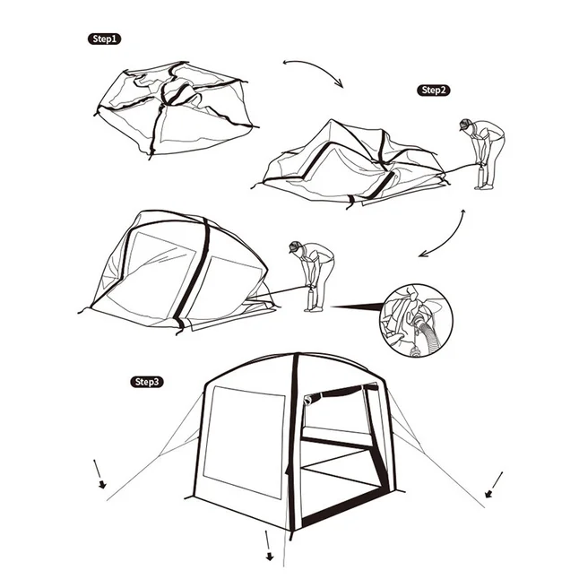 Тент для кемпінгу Naturehike Hexagon Inflatable NH20TM002 380*329*220 (пошкодження/спускає повітря) — Photo 8