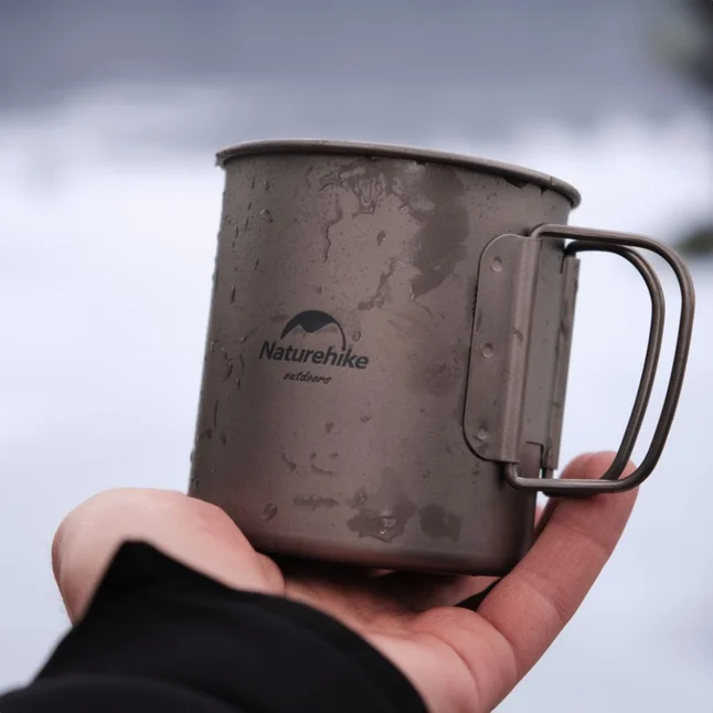 Кружка титанова з ручкою 450 мл Naturehike NH20CJ005 — Photo 6