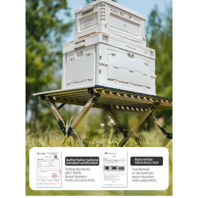 Складаний стіл Naturehike Star Jane T01 CNK2550JJ018, 89х60 см, вуглецева сталь, бежевий — Photo 6