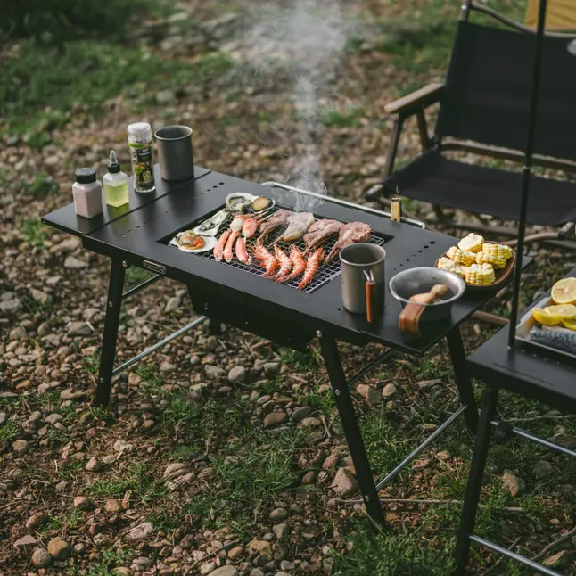 Стіл для барбекю сталевий Naturehike CNK2350CF018, чорний — Photo 6