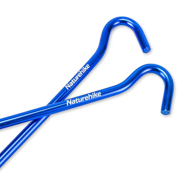 Кілки з гачком алюмінієві Naturehike NH15A008-I, 16 см , блакитний (8 шт) — Photo 1
