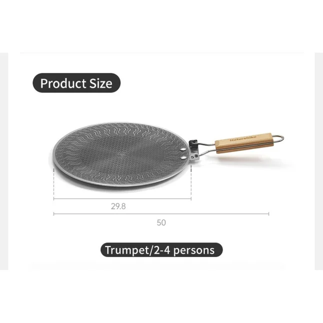 Сковорода з нержавіючої сталі зі складаною ручкою Naturehike CNK2550CF011, 29,5 х 29,5 см — Photo 2